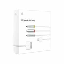 Apple Composite AV Kabel Komponentenkabel USB 30 Pin A-2458 Video wei&szlig;