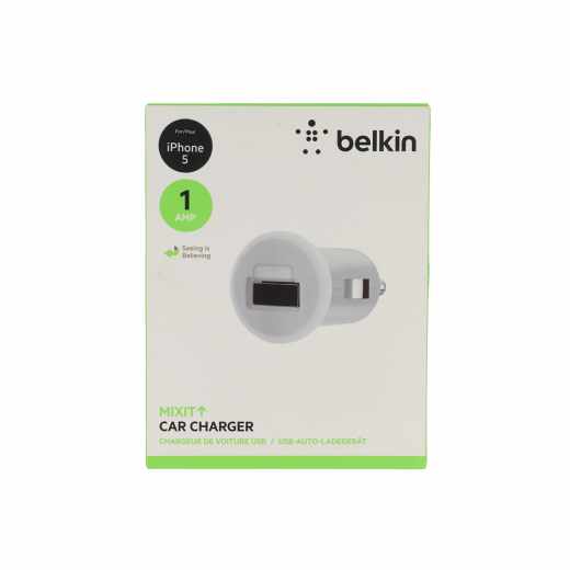 Belkin Micro Autoladeger&auml;t USB Smartphones USB-Adapter Lightning-Anschluss wei&szlig;