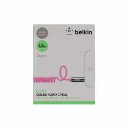 Belkin Audio Spiralkabel 1,8m Apple Kabel 3,5mm auf 3,5mm Klinkenanschluss pink