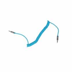 Belkin Audio Spiralkabel 1,8m Apple Kabel 3,5mm auf 3,5mm Klinkenanschluss blau - neu