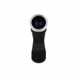 Gizmon Smartclip Objektiv mit Fish Eye Linse Kameraobjektiv Handykamera Smartphone silver