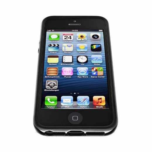 Artwizz Bumper Handyschutzh&uuml;lle gummierter Rand f&uuml;r Apple iPhone 5/5s schwarz - neu