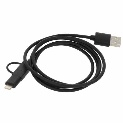 Networx 2-in-1 Daten und Ladekabel, Lightning/Micro USB auf USB, 1m, schwarz- neu