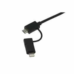 Networx 2-in-1 Daten und Ladekabel, Lightning/Micro USB auf USB, 1m, schwarz- neu