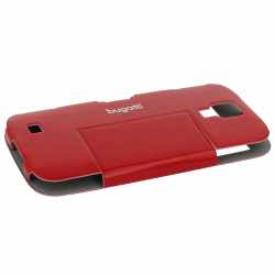 bugatti BCG-SA-Galaxy S4 red Bookcase Geneva Galaxy S4 Leder Handy Tasche rot