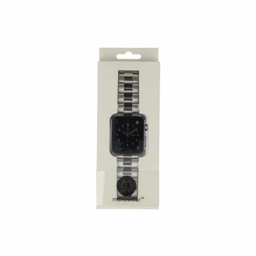 Monowear Ersatzarmband f&uuml;r Apple Watch 38 mm Armband Edelstahl silber 