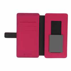 Krusell Malm&ouml; Flip Wallet Slide H&uuml;lle f&uuml;r Smartphone und Tablet 5XL Smarte Slider-Funktion pink 