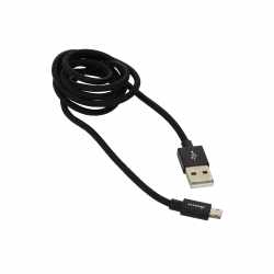 Networx Premium Datenkabel Micro-USB Kabel, Micro-USB auf USB, stoffummantelt, schwarz