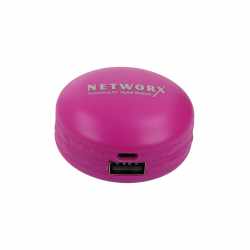 Networx Macaron Power Bank 2400mAh Zusatzakku Smartphones pink