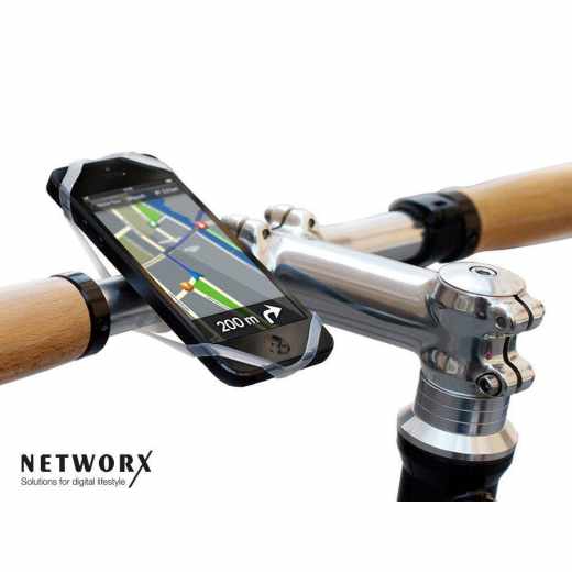 Networx Finn Fahrradhalterung f&uuml;r Smartphones mit Navigations-App transparent