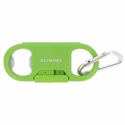 Networx Flaschen&ouml;ffner mit USB-auf-Micro-USB-Kabel - gr&uuml;n