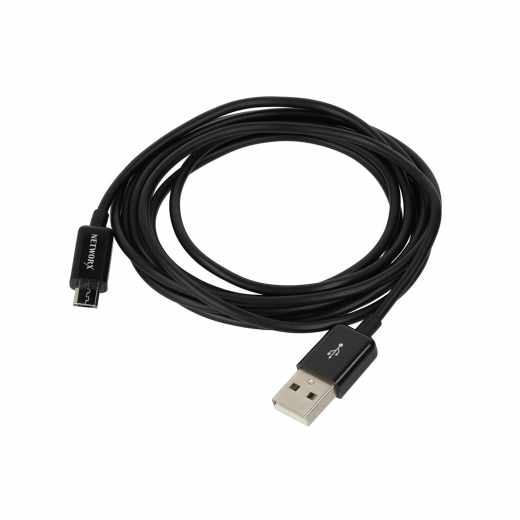 Networx Daten- und Ladekabel Micro-USB auf USB Stecker 2 m schwarz - neu