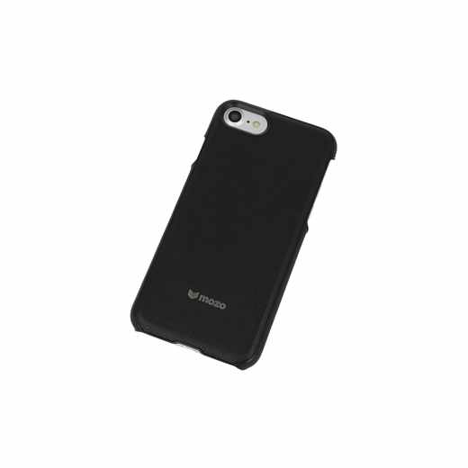 Mozo hochwertige Handyschale f&uuml;r iPhone 7 Lederschutzh&uuml;lle Cover schwarz