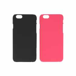 Networx Rubber Case 2 for 1 - 2 Schutzh&uuml;llen Case  f&uuml;r iPhone 6/6s schwarz/pink