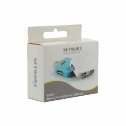 Networx Easy USB 2.0 4-Port Hub Verteiler-Adapter 1xStecker 4xBuchse wei&szlig; - neu