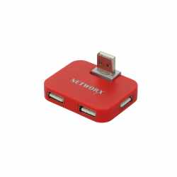 Networx Easy USB 2.0 4-Port Hub Adapter rot - neu