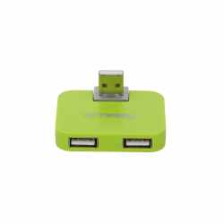 Networx Easy Mini USB 2.0 4 Port Hub Adapter Verteiler gr&uuml;n - neu