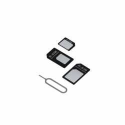 freenet Basics Nano Micro SIM Karten Adapterset schwarz - neu