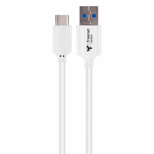 freenet Basics USB-C zu USB-A 3.1 Schnell Daten Ladekabel 1m weiß