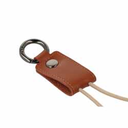 Networx Keyring Cable Schl&uuml;sselanh&auml;nger Micro-USB 22 cm braun