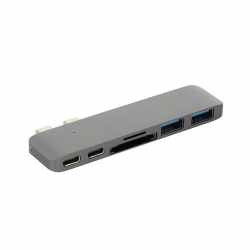 Networx Dual USB-C Hub Multiport f&uuml;r Apple MacBook spacegrey - neu