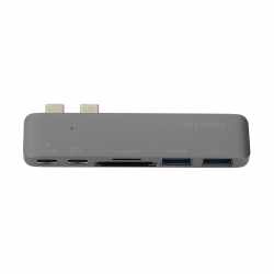 Networx Dual USB-C Hub Multiport f&uuml;r Apple MacBook spacegrey - neu