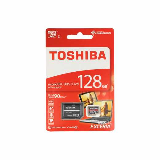 Toschiba microSDXC Speicherkarte UHS-I Card 128 GB mit Adapter schwarz