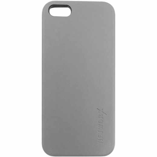 Networx PU Leder Case Cover Schutzh&uuml;lle f&uuml;r iPhone 5/5s/SE Kunstleder grau - neu