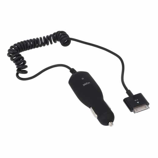 Xqisit KFZ-Ladekabel Car-Charger 30 Pin Stecker f&uuml;r iPhone iPad Apple schwarz
