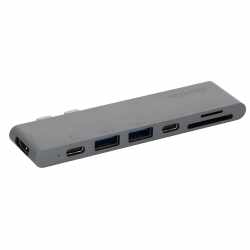 Networx Dual 2x USB-C Hub 4K HDMI micro SD USB 3.1 MacBook Pro13 spacegrau