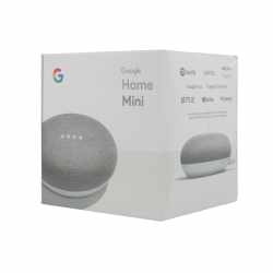 Google Home mini Lautsprecher Sprachassistent Steuerung Mediaplay hellgrau