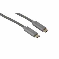 Networx USB-C zu USB-C Daten- und Ladekabel stoffummantelt 1 Meter grau - neu