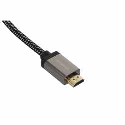 Networx Premium Cabel HDMI zu HDMI 0,5 m Stoffummantelung schwarz wei&szlig;