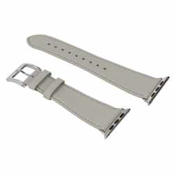 Roobaya Armband f&uuml;r Apple Watch 42 mm Ersatzarmband Nappa Leder hellgrau