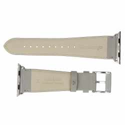 Roobaya Armband f&uuml;r Apple Watch 42 mm Ersatzarmband Nappa Leder hellgrau