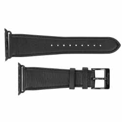 Roobaya Nappa Leder Armband f. Apple Watch Series 1, 2,3 &amp; 4 - 42 mm schwarz - neu