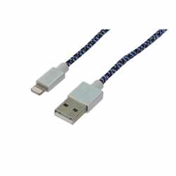 Networx Fancy 2.0 Lightningkabel Lightning-USB-Kabel 1 Meter blau-schwarz-wei&szlig;