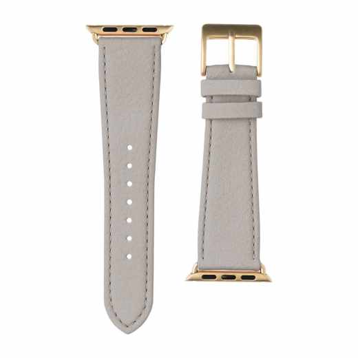 Roobaya Ersatzarmband f&uuml;r Apple Watch Nappa Leder Armband 38 mm hellgrau
