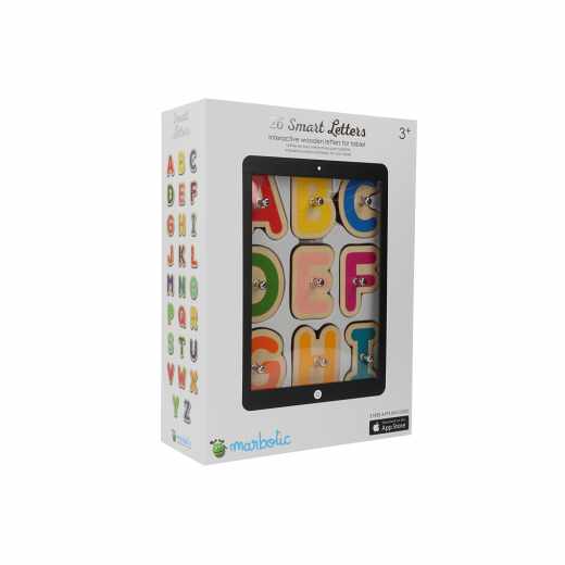 Marbotic Smart Letters Holzbuchstaben f&uuml;r Tablets zum Lesen- und Schreibenlernen