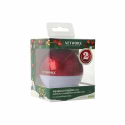 Networx TUNE LED Bluetooth Weihnachtskugel Leuchtkugel Weihnachtsmelodien rot