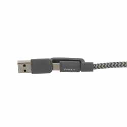 Networx 4-in-1 Data-Charge Kabel 1 m USB Daten- Ladekabel grau
