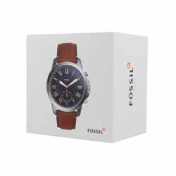FOSSIL Grant Hybrid Smartwatch Herren Uhr mit Lederarmband Analog IOS Bluetooth braun