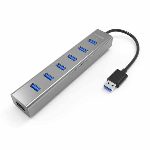 Networx Premium USB 3.0 7 Port USB Hub Adapter grau - sehr gut
