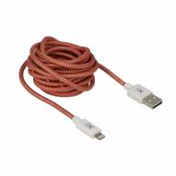 Xtorm Textiles Apple Lightning Kabel 2,5 Meter Daten Ladekabel rot/wei&szlig; - neu