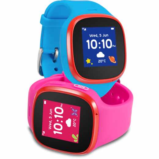 Alcatel Family Watch MT30 Kinderuhr Ortung GPS Smartwatch blau pink - wie neu