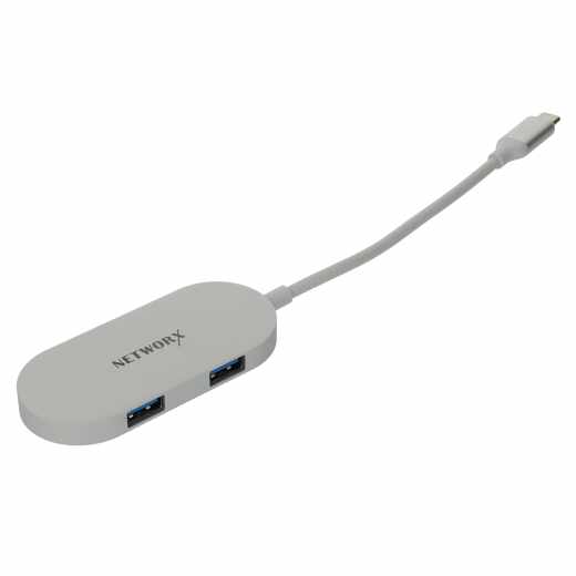 Networx USB-C auf HDMI/USB-C/2xUSB-3.0 Adapter Zubeh&ouml;r silber - sehr gut