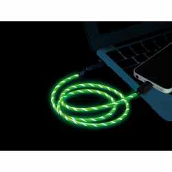 Networx Glow USB Lightning Kabel 1m Daten Ladekabel mit Farblichtstr&ouml;men gr&uuml;n