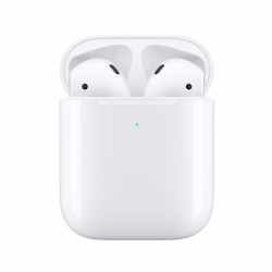 Apple AirPods 2 Generation Headset Kopfh&ouml;rer mit Ladecase Qi f&auml;hig wei&szlig; - sehr gut