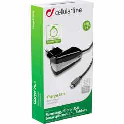 Cellularline Charger Micro USB Ladeger&auml;t Ladekabel schwarz