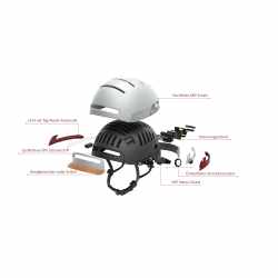 Livall BH51M + BR80 Helm Fahrradhelm 55-61cm LED Beleuchtung graphit - sehr gut
